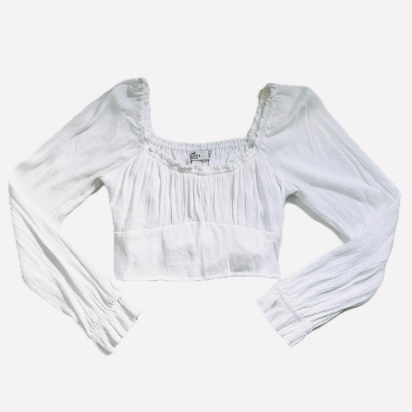 Hollister Long Sleeves White Blouse Knotted in the back - Picture 4 of 6